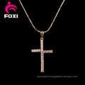 Collier en croix en croix zircone CZ en argent pur plaqué or